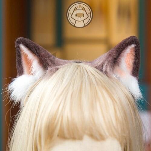 MMGG New Brown Cat Neko Ragdoll Ears Hairhoop Headwear Headband For Anime Lolita Cosplay Costume Accessories Headwear Headband