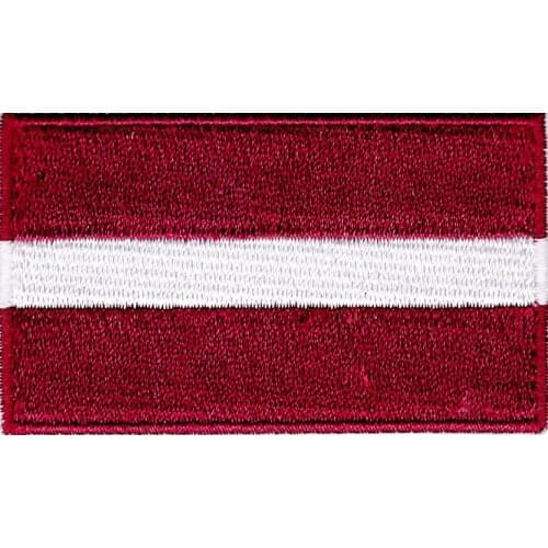 Wholesale Embroidery Latvia flag emblem patch good quality cheap welcome customization and 200 logo 3D Suitable for all kinds of
