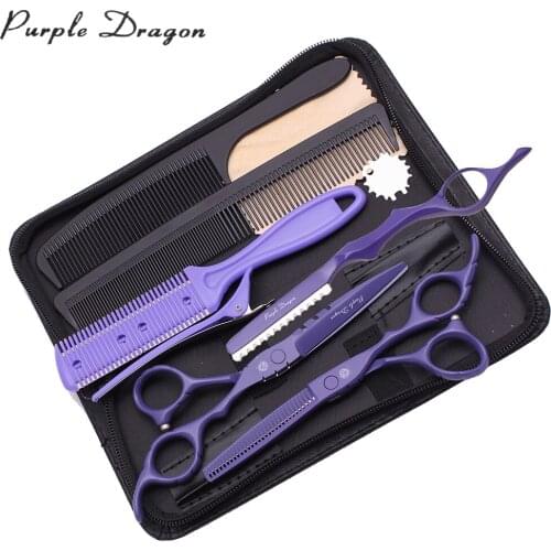 Hairdresser Scissors Set 5.5" 6" Purple Dragon Stainless 1010# Hair Cutting Scissors Thinning Shears Hair Scissors Professional