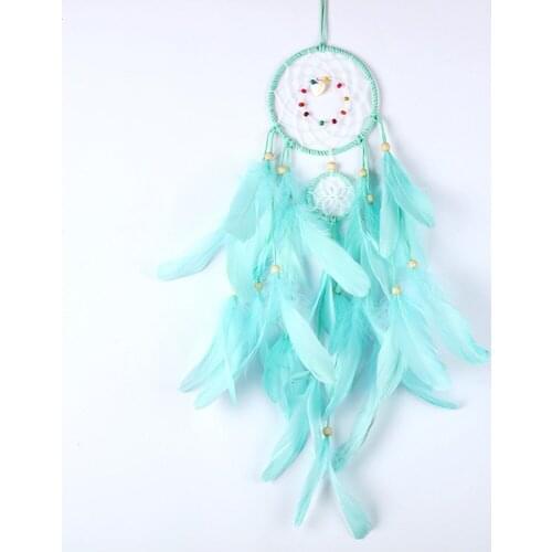 Birthday Gift Dream Catcher Wind Bell Pendant Room Decoration Wall Hanging Length 50cm Pink Three Lifes