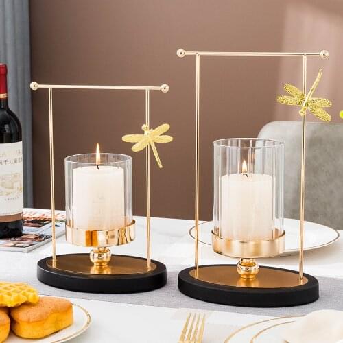 Transparent Glass Candle Holders for Modern Home Decoration Gold Candlestick Wedding Decoration Table Centerpieces Desktop Decor