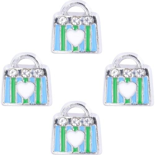 F279 Newest Crystal Women Floating Handbag Charms For Memory Locket Pendant Wedding Jewelry Gifts