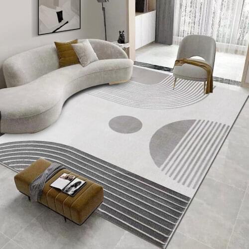 Simple Modern Living Room Carpet Big Size Fluffy Dining Table Floor Mat Grey Shaggy Carpet Kid Bedroom Soft Room Rug Shaggy