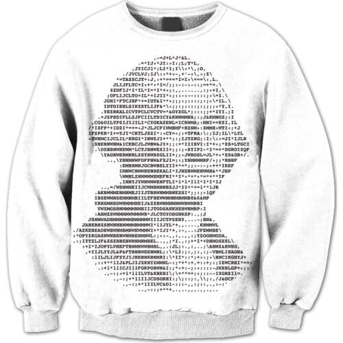 REAL American US SIZE George Washington Coded Sublimation Print Plus Size Crew Neck Sweatshirt