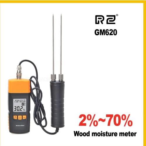 RZ GM620 Wood Moisture Meter Adjustable for 4 tree species temperature Grain