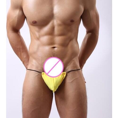 Men Sexy G-string Thongs Jockstraps Briefs Penis Pouch Transparent Gay Underwear Shorts Panties