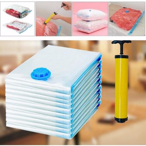 Vacuum Bag Clothes With Valve Storage Bag Foldable Compressed Organizer Space Saver Seal Packet Kitchen Home Cocina Box Stickers