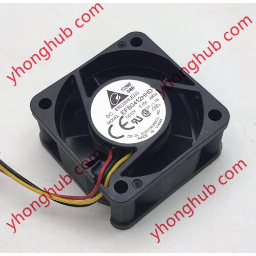 Detla Electronics EFB0412HHD 6R52 DC 12V 0.15A 40x40x20mm Server Cooling Fan