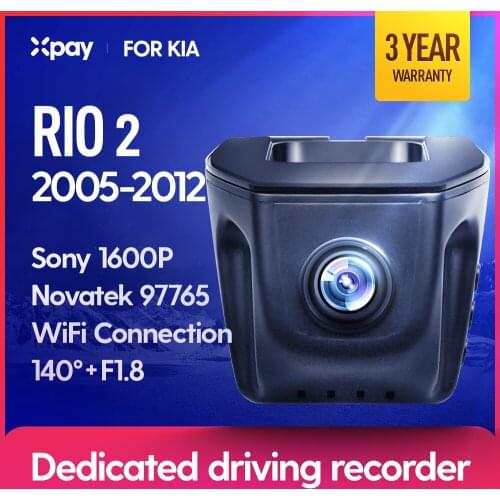 XPAY Video Recorder DVR X1 Pro is suitable for Kia RIO 2 2005 2006 2007 2008 2009 2010 2011 2012 front and rear dual recording driving recorder HD camera 1600P Night Vision