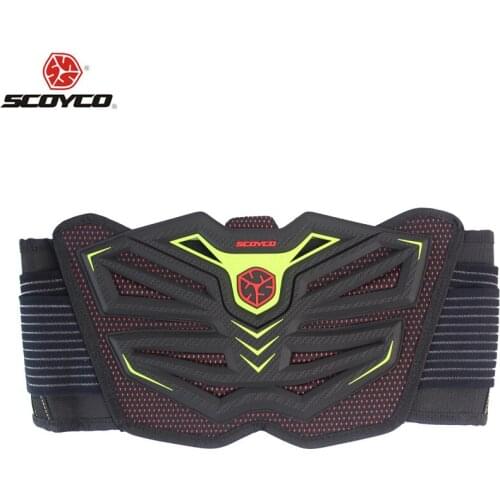 SCOYCO Motorcycle Waist Protector Brace Motocross Off Road Racing Safety Belt Road Protective Kidney Sports Belt Gear Red U11