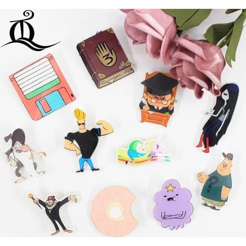 TQ 1PCS MIX COOL Robot Cartoon Icons on The Pin Kawaii Icon Badge Bacges on Backpack Badges for Clothing Acrylic Badges Z20