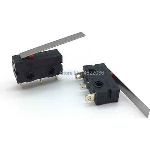 10pcs Limited Switch 3 Pin N/O N/C 5A 250VAC Micro Switch KW12-C With Straight Lever 28MM