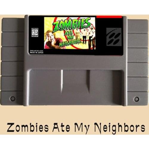 Zombies Ate My Neighbors 16 bit Big Gray Game Card For NTSC Game Player 10pcs/lot
