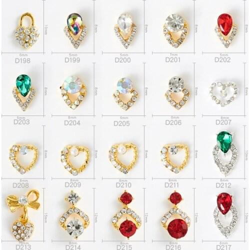 20pcs/lot High Quality New Alloy Hollow Love Rhinestone 3D Fashion Charm DIY Nail Art Jewelry Decoration Accessories