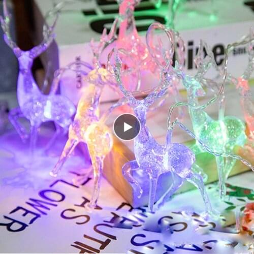 2022 Christmas Decoration 6m/40LED Reindeer Christmas Tree Snowflake Light String Garden Decoration Outdoor Room Decor Free Ship