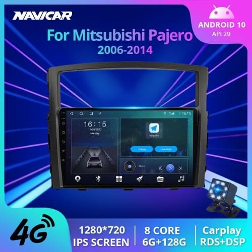 2DIN Android 10.0 Car Radio For Mitsubishi Pajero 4 V80 V90 2006 - 2014 Car Multimedia Video Player Navigation GPS No 2din DVD