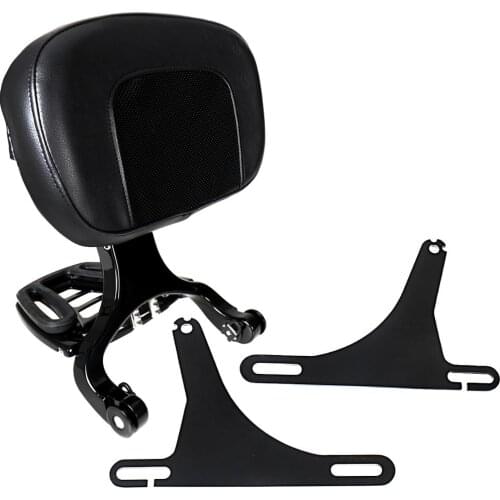 Gloss Black Fixed Mount&Multi Purpose Adjustable Driver Passenger Backrest Fit For Harley 2006-2017 Street Bob Low Rider Models