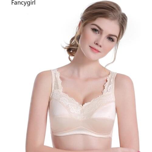 Women Bra for Silicone Inserts Post Mastectomy Underwear Pocket Bra Breast Cancer Female Lingerie Lace Bra with Pocket Pink