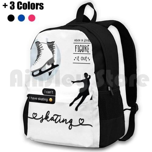 Black Watercolor Ice Skater , Figure Skating Sticker Pack Outdoor Hiking Backpack Waterproof Camping Travel Black Gray White