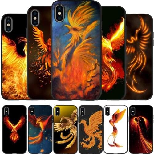 Phoenix black Silicone Phone Case For iPhone 12 XR XS Max 5 5S SE 2020 6 6S PLUS 7 8 X 11Pro Max 11 Cover