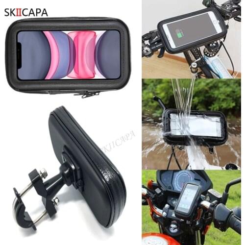 Phone Holder Motorcycle Bicycle Telephone Bag For Iphone 12 Mini 8 Samsung M51 VIVO OPPO Mobile Support Stand Waterproof Case