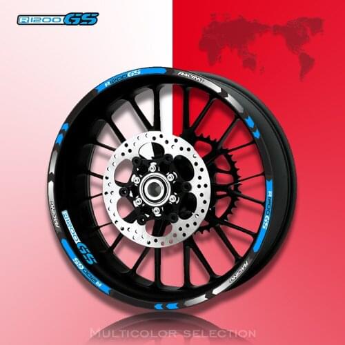 For BMW R1200GS New Motorcycle wheel sticker 12Pcs Thick Edge Outer Rim Sticker Stripe Wheel Decals