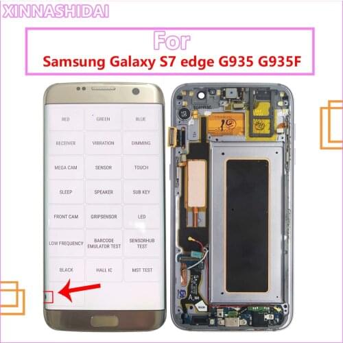 For SAMSUNG Galaxy S7 edge G935 G935F Display Touch Screen Digitizer Assembly Replacement With Black dots