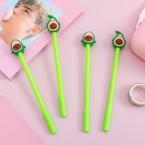 40 pcs/lot Creative Avocado Gel Pen Cute 0.5 mm black ink Signature Pen School Office writing Supplies Promotional Gift