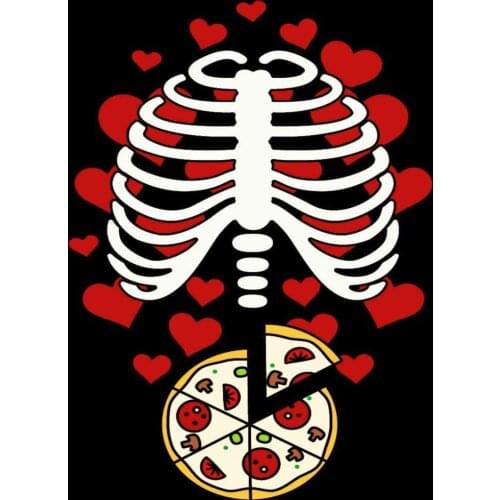 AIDANDAN Skeleton Pizza Rib Cage X-Ray Old Design Tin Signs Vintage Metal Tin Signs for Wall Art Decor for Home 20 X 30