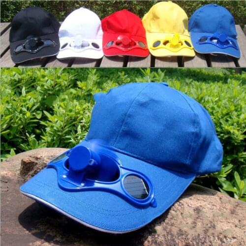Men Women Baseball Solar Powered Fan Camping Hiking Hat Peaked With Cooling Fan Hats Unisex Adjustable Sun Protection Casquette