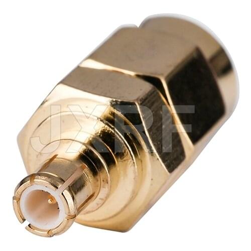 JXRF Coaxial Coax Adapter SMA Male Plug to MCX Male Plug Straight Gilded MCX to SMA Connector