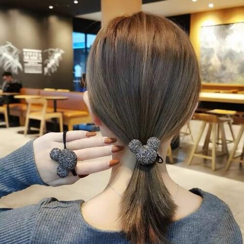 Korea Style High Quality Hot Selling Fashion Shinning Crystal Hair Band Women Girls Students Hair Rope Hair Rings Headpiece Gift