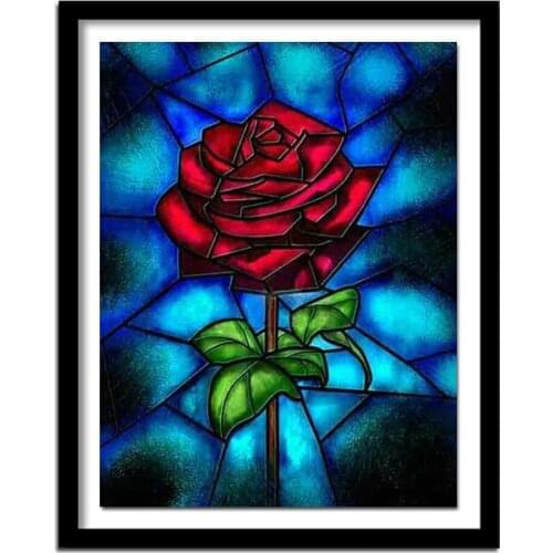 Red Rose Diamond Wall Painting DIY 5D Diamond Painting Red Rose Embroidery Rhinestones Flower ArtASF827