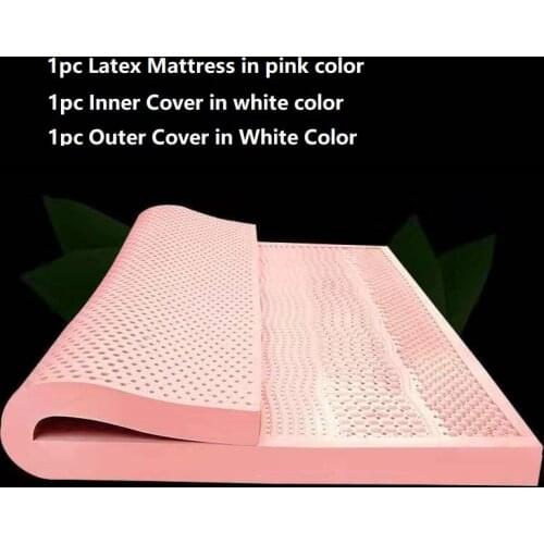 High Quality Latex Mattress Natural Latex Bed Mattress Topper King Queen Size Super Soft Latex Mattress with Inner Outer Cover