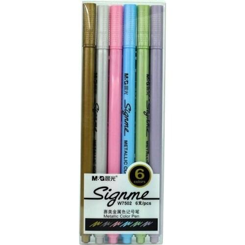 M&G Sai Mei metal 6 color marker pen, color album, greeting card pen, DIY black cardboard, graffiti pen
