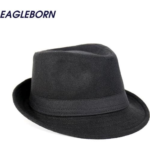 New Free Shipping Wide Brim Men Fedora Hats Jazz Caps Flat Top Hat Gorras Casquette Brief Style Hat Chapeu Wedding Church Hats