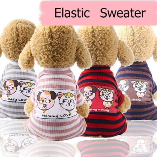 4-Legs Dog Clothes For Small Dogs Soft Striped Pet Dog Sweaters Clothing For Dog Winter Chihuahua Clothes Pet Outfit Ropa Perro