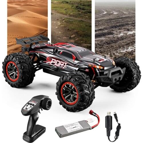 All Terrain 1/10 RC Car 2.4G 4WD Truck 2200mah Large Capacity Battery 100m Remote Distance Climbing Car Toy for Boys and Adults