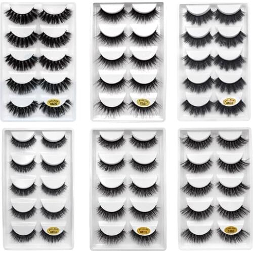 5/3Pairs 3D Mink Lashes Natural Eyelashes Dramatic False Eyelashes Faux Cils Makeup Wholesale Fake Eyelash Extension maquiagem