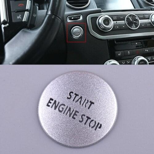 Silver Car Engine Start Stop Push Button Switch Trim Cover Fit For Land Rover Discovery 4 Range Rover Sport 2013 2012 2011 2010