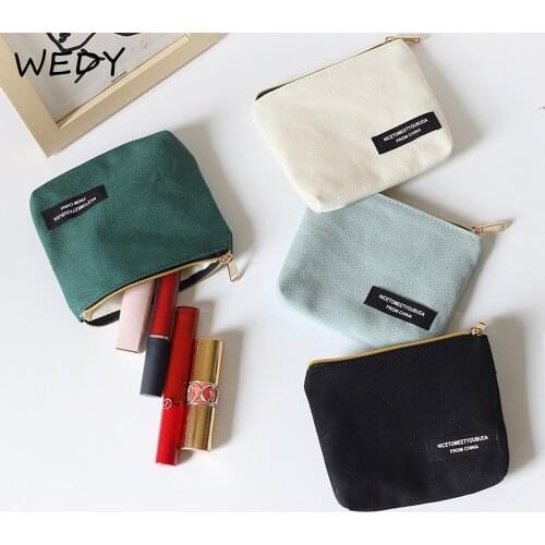 Solid Color Coin Purse Canvas Mini Wallet Korean Style Women Change Purse Small Square Wallet Coin Bag Ladies Simple Little Bag
