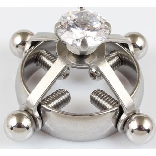 Body jewelry 4 screw bolt nipple ring cover clip prong setting clear pink zircon stone fashion jewelry adjustable size 2 pieces