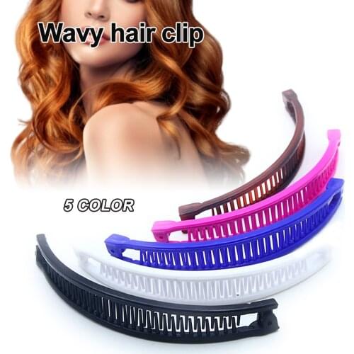 18.5cm Black Barley Twist Banana Hair Clip Comb Clamp Grip Slide