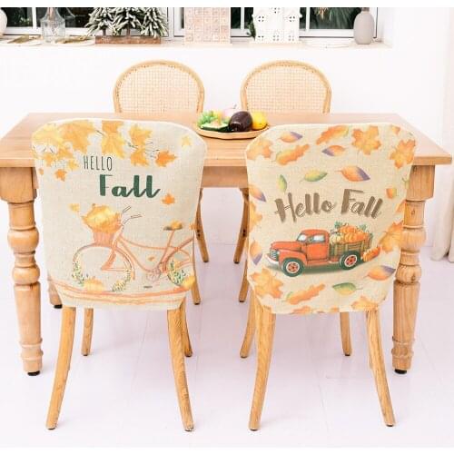 1pcs Harvest Festival Autumn Table Chair Cover Thanksgiving Holiday Chair Stool Cover Home Decoration Supplies