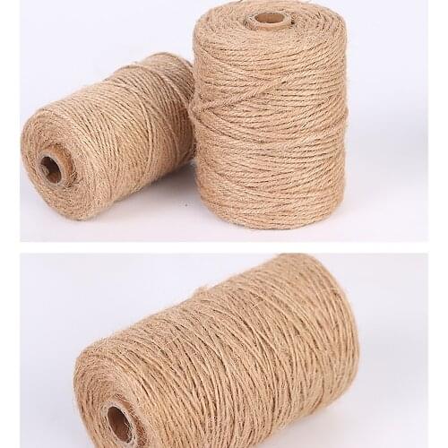 100m Brown Jute Hemp Rope Burlap Rolls Hessian Ribbon With Lace Vintage Rustic Wedding Decoration Twine String Cord Craft