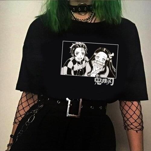 2021 Anime Demon Slayer Funny T Shirt Fashion Kimetsu No Yaiba T-shirt Graphic Japanese T-shirt Hip Hop Top Tees Male