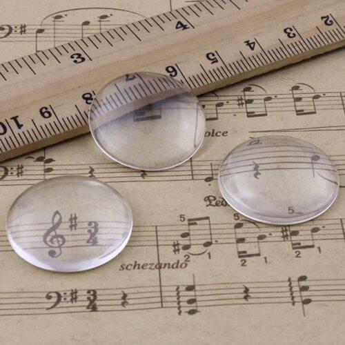 25mm Thickness:6mm Round Flat Back Clear Glass Cabochon Dome Cameo Jewelry Finding 5pcs/lot (K02902)