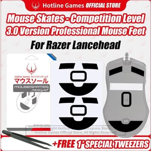 Hotline Games 3.0 Mouse Skates Mouse Feet Replacement for Razer Lancehead Gaming Mouse,Smooth, Durable,Glide Feet Pads