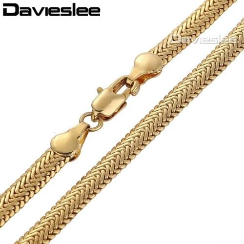 5mm 50cm Mens Chain Boys Yellow Gold Filled GF Necklace Herringbone Snake Link Wholesale Gift Jewelry Jewellery LGN394
