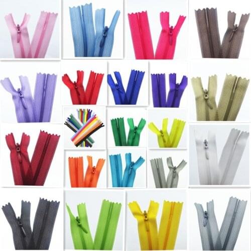 50 pcs of 3# silk hidden zipper 30-50 cm (12-20 inches) custom sewing process multi-color optional